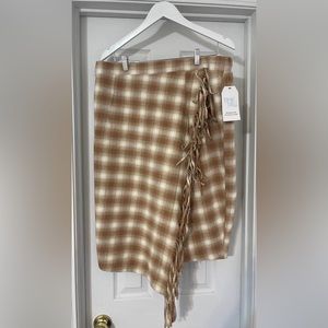 Fleeced  plaid skirt